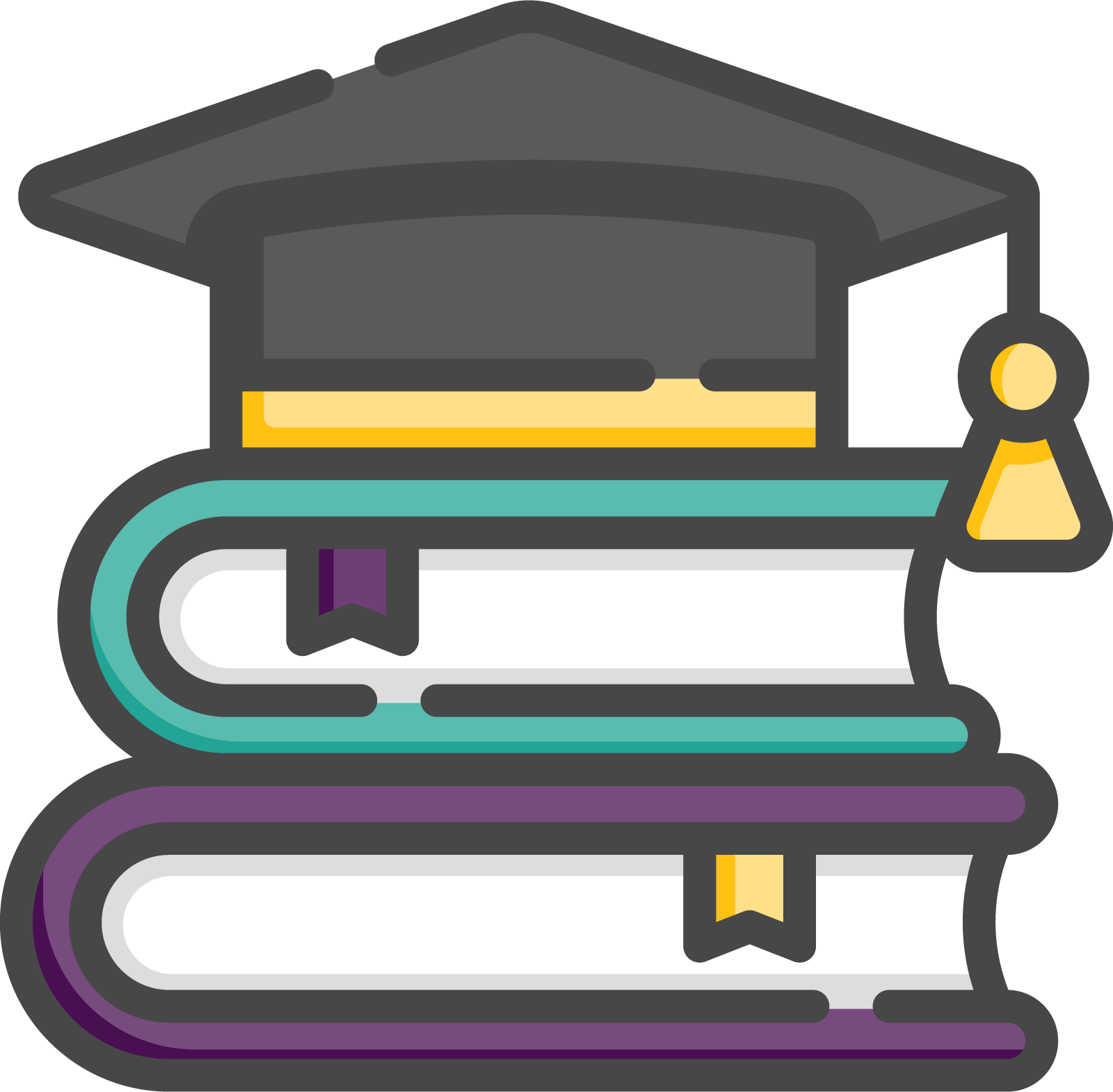 Books and graduation cap icon